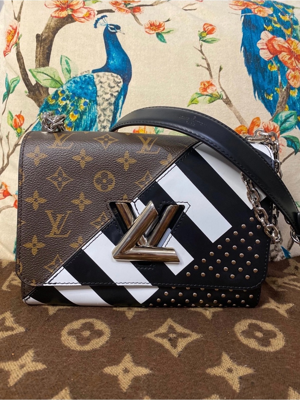 Louis Vuitton Studded Monogram & Striped Twist MM